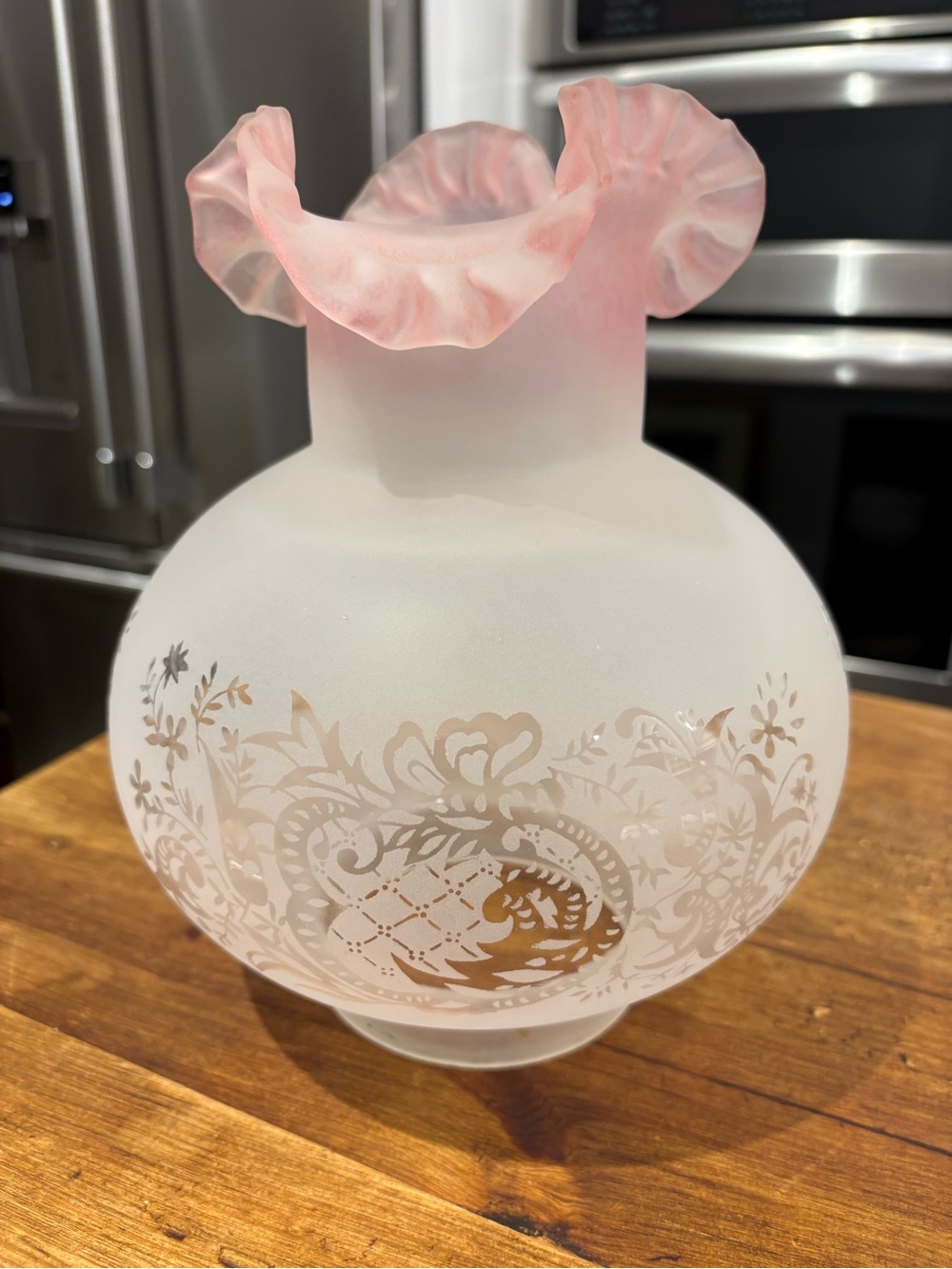 Victorian Style Satin Glass Table Lamp Shade